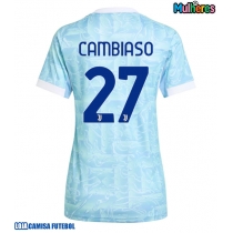 Camisa de Futebol Juventus Andrea Cambiaso #27 Equipamento Secundário Mulheres 2025-26 Manga Curta